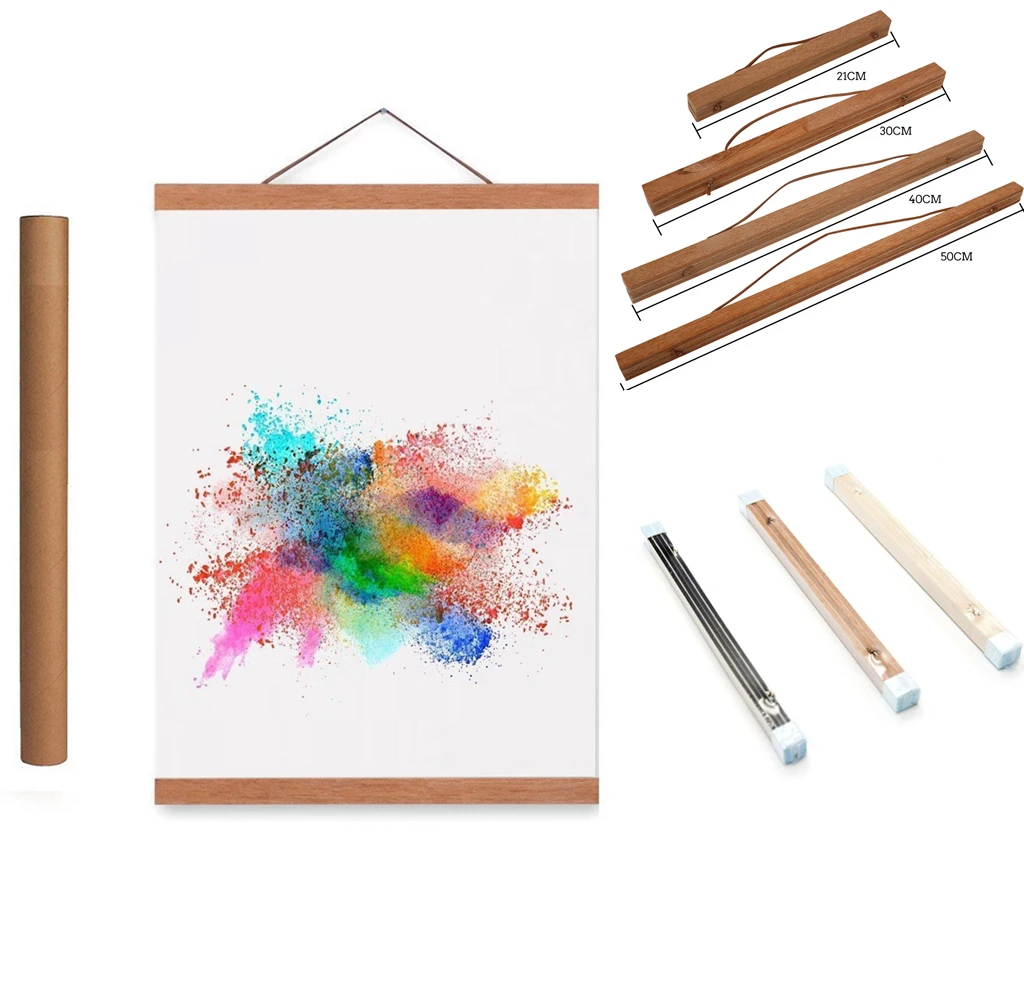 Магнитная деревянная фоторамка для гостиной декоративный постер Свиток печать