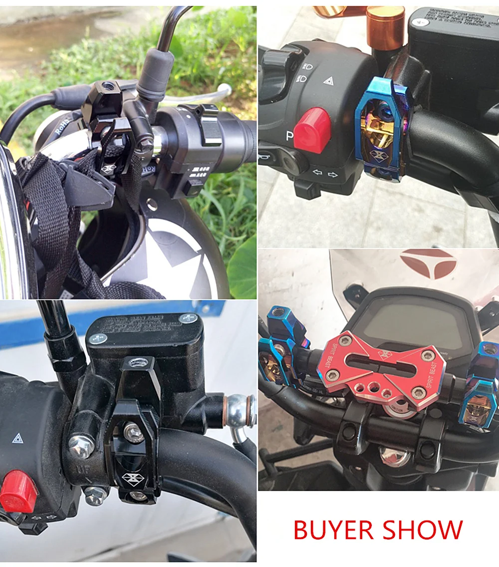 Зеркало зажим на руль для мотоцикла 22 мм Honda Yamaha Kawasaki|Накладки и декоративные