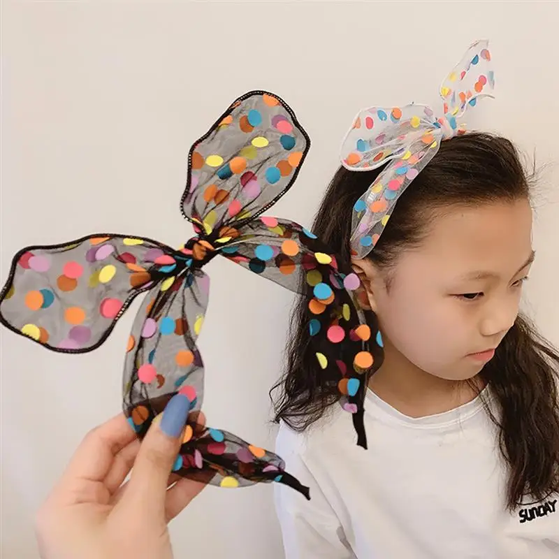 

2PCS/1Set Cute Gauze Hair Hoop Set Bowknot Rabbit Ears Headwear Hoop with Hairpin Hair Band for Women Girls Hair Accessories