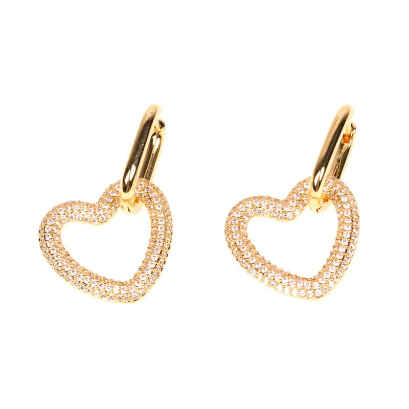 

Liemjee Wholesale Geometry Love Earrings Elegant Fashion Personality Jewelry For Women Luxury Namour Charm Gift All Seasons