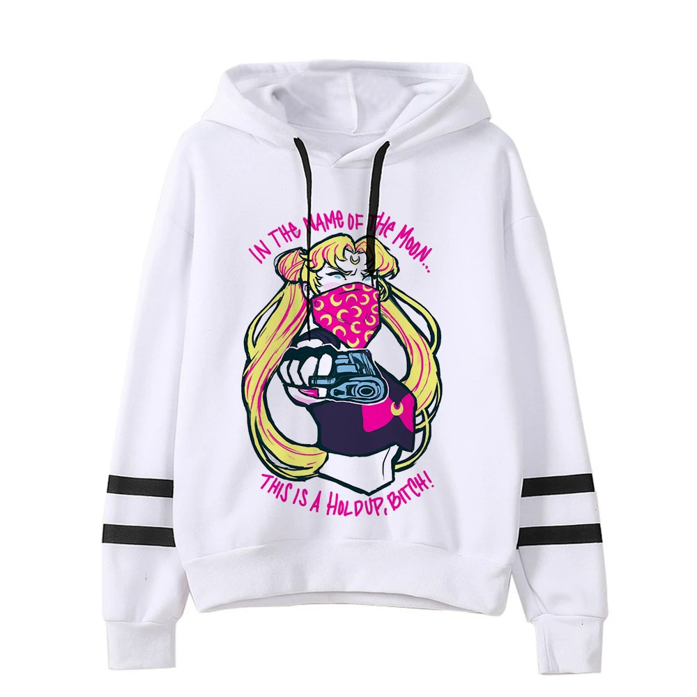 Сейлор Мун Женская толстовка kawaii Забавный ulzzang Толстовка harajuku корейский стиль графический женская одежда толстовки Модные гранж - Цвет: 418