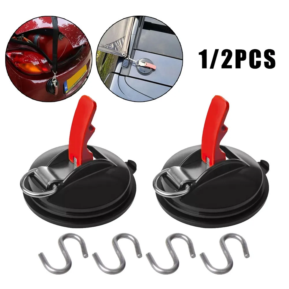 

1pcs/2pcs Heavy Duty Suction Cup Anchor With Securing Hook Tie Down Camping Tarp Accessory Powerful Car Suction Cup Anchor Part