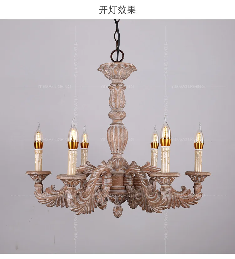 Высококачественные деревянные резные люстры в американском ретро стиле