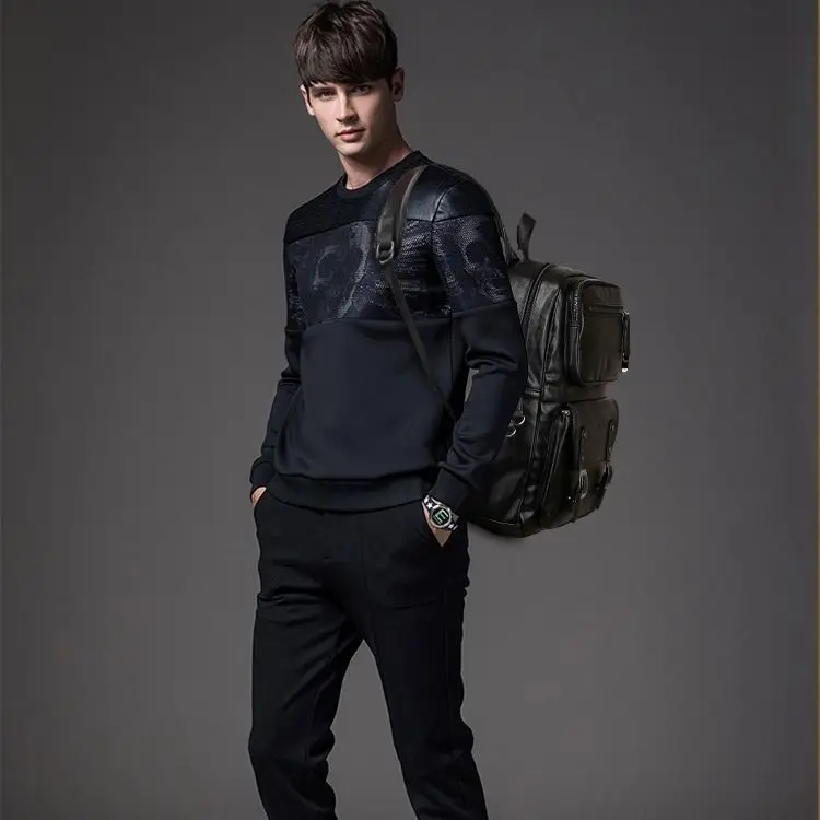 Мужские рюкзаки из 100% натуральной кожи повседневная мужская сумка на спине