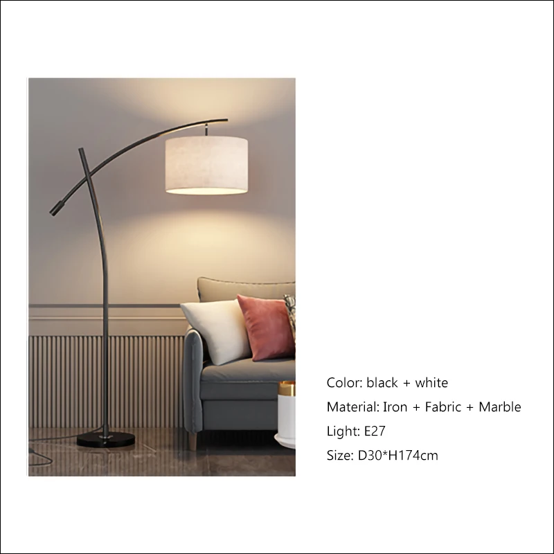 

Торшер VIGOUS скандинавский тканевый