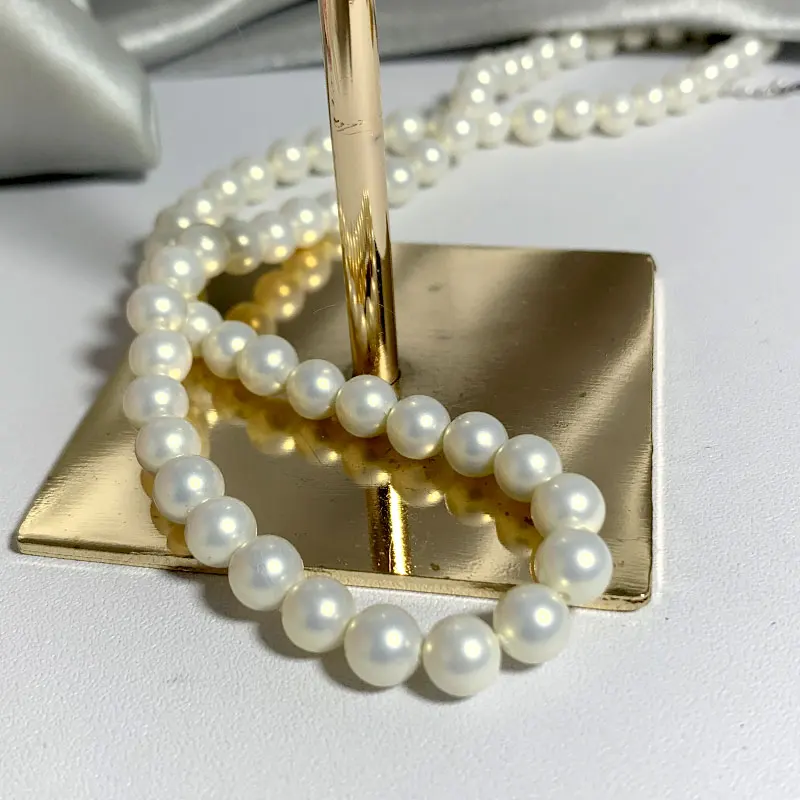 

Elegant Quality 6mm Shell Necklace Cream/Milk Color 40-50cm Length 925 Sterling Silver Buckle Find Jewelry for Women