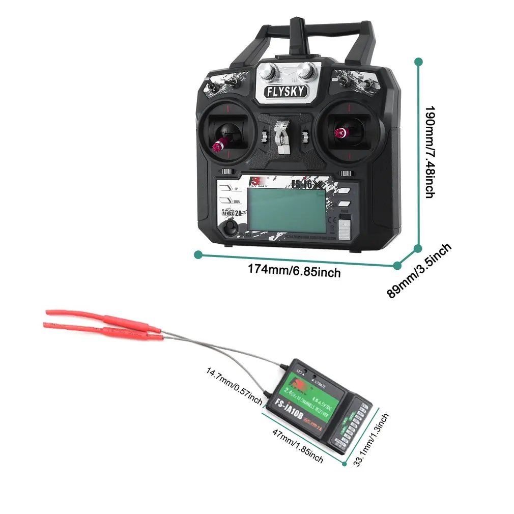

FLYSKY FS-i6X I6X 2.4G 10CH AFHDS 2A Transmitter With Receiver For RC Airplane Helicopter FPV Drone
