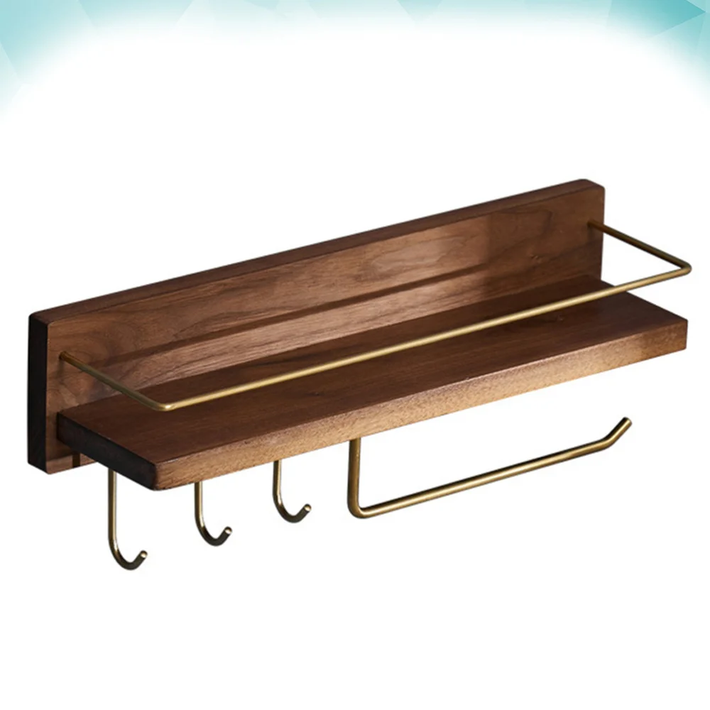 

Multi-purpose Towel Rack Punch Free Wall Rack Wall Hanging Wooden Towel Holder for Bathroom Kitchen Home (Multi Function Towel