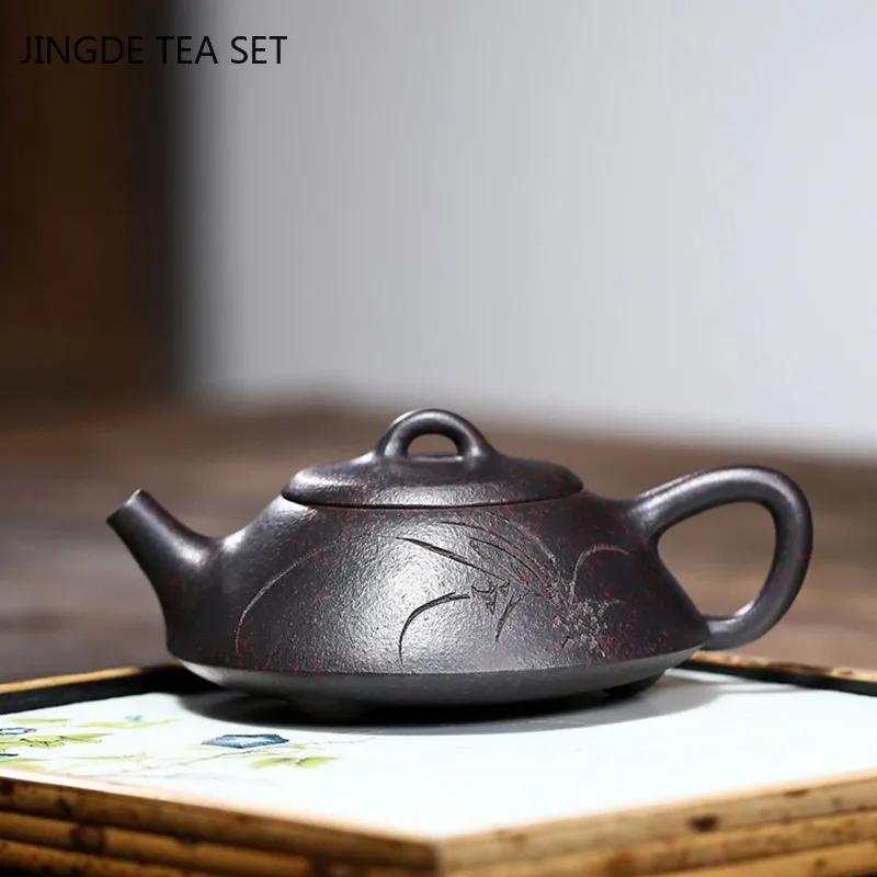

Аутентичные чайные горшки из исинской глины, чайный горшок из фиолетовой глины, красивый чайник, необработанная руда, каменная ложка, ручна...