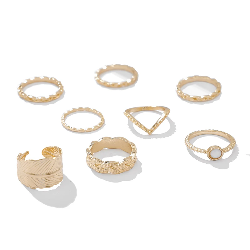 Кольца docona в богемном стиле с кристаллами виде листьев для женщин и девушек