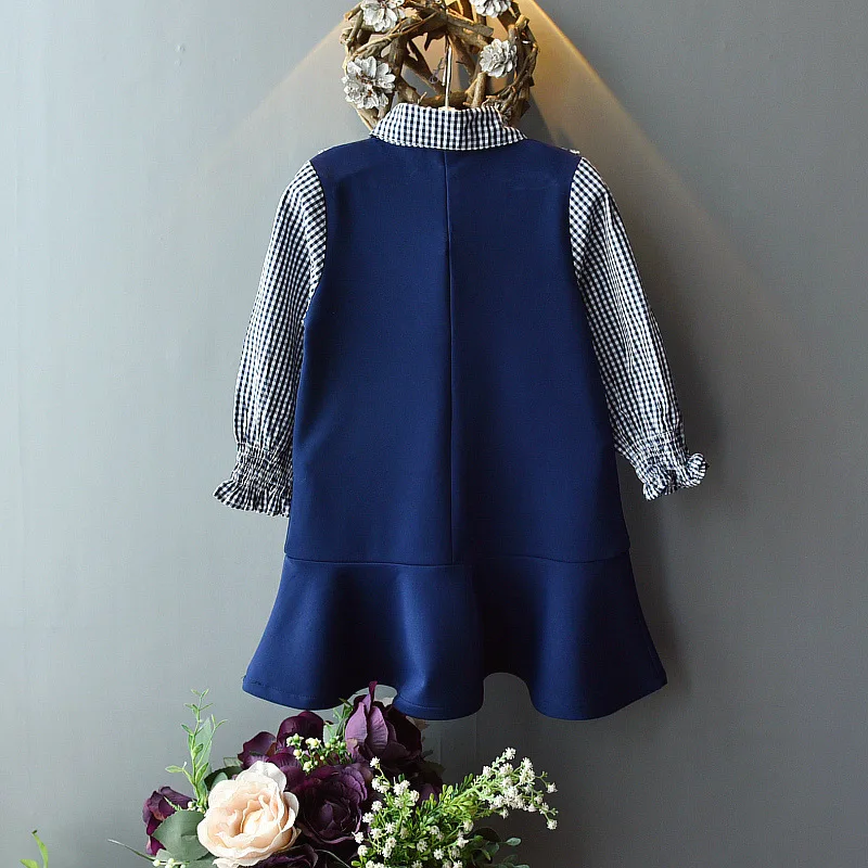 Осеннее платье принцессы с оборками для маленьких девочек детская школьная