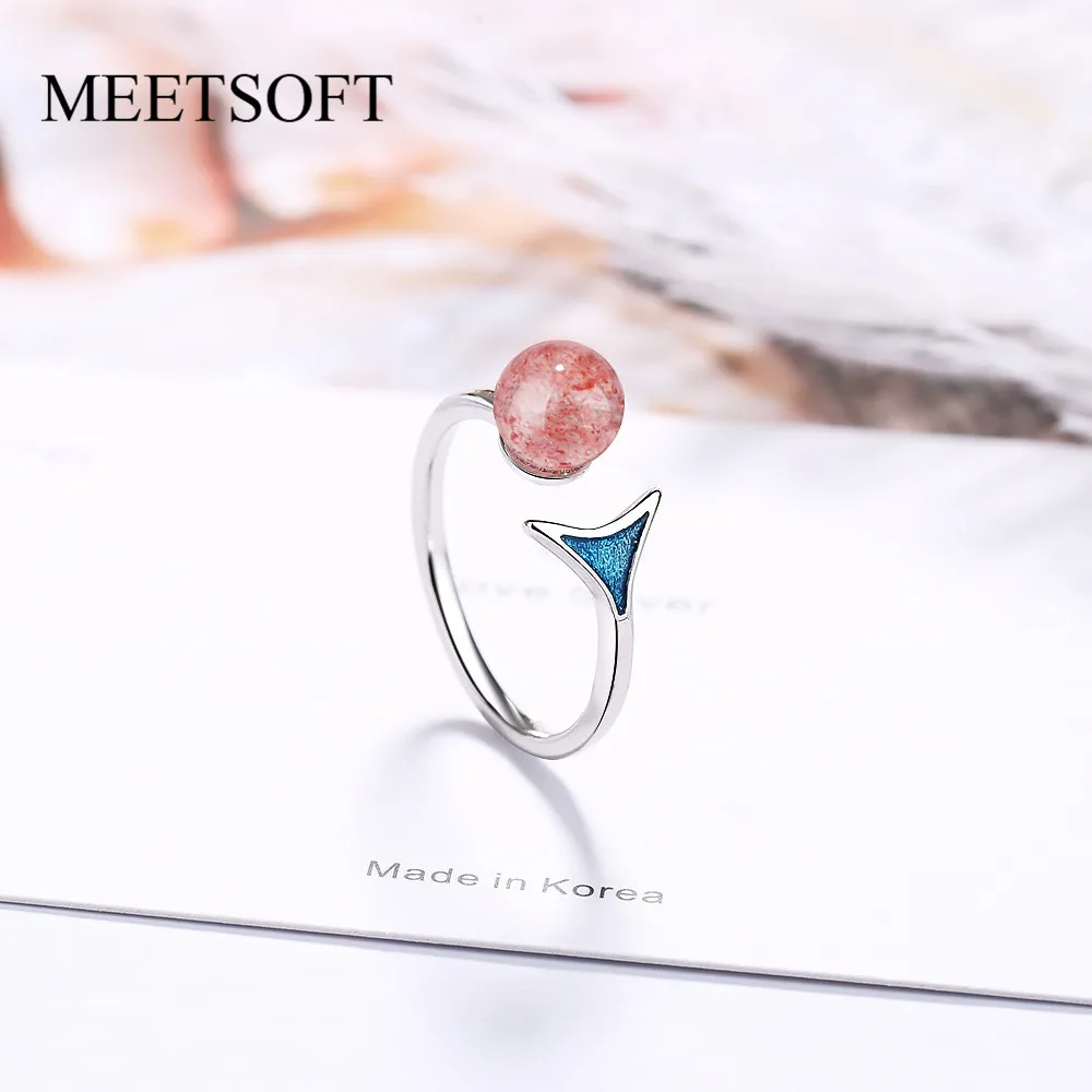 Кольцо MEETSOFT женское посеребренное простое регулируемое ювелирное изделие с