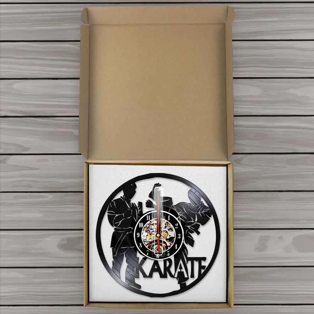 Виниловые настенные часы для международного каратэ винтажные боев спорта