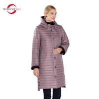 modern new saga 2021 women quilted coat autumn parkas long jacket cotton padded long coat spring overcoat down coat fleece liner