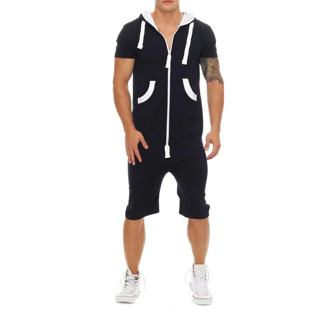 Men's Summer Short Jumpsuit Casual Sweatshirt Suit Zipper Hoodie 2019 New Camouflage Print Overalls Streetwear | Мужская одежда