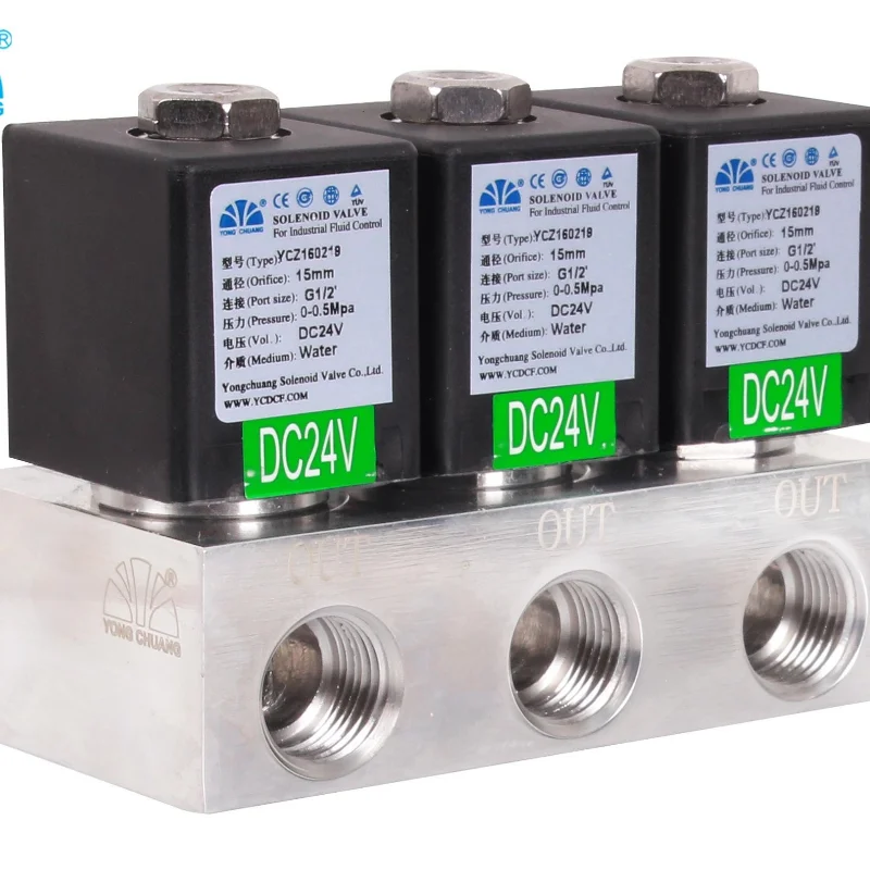 

stainless steel 1/4 inch manifold water solenoid valve