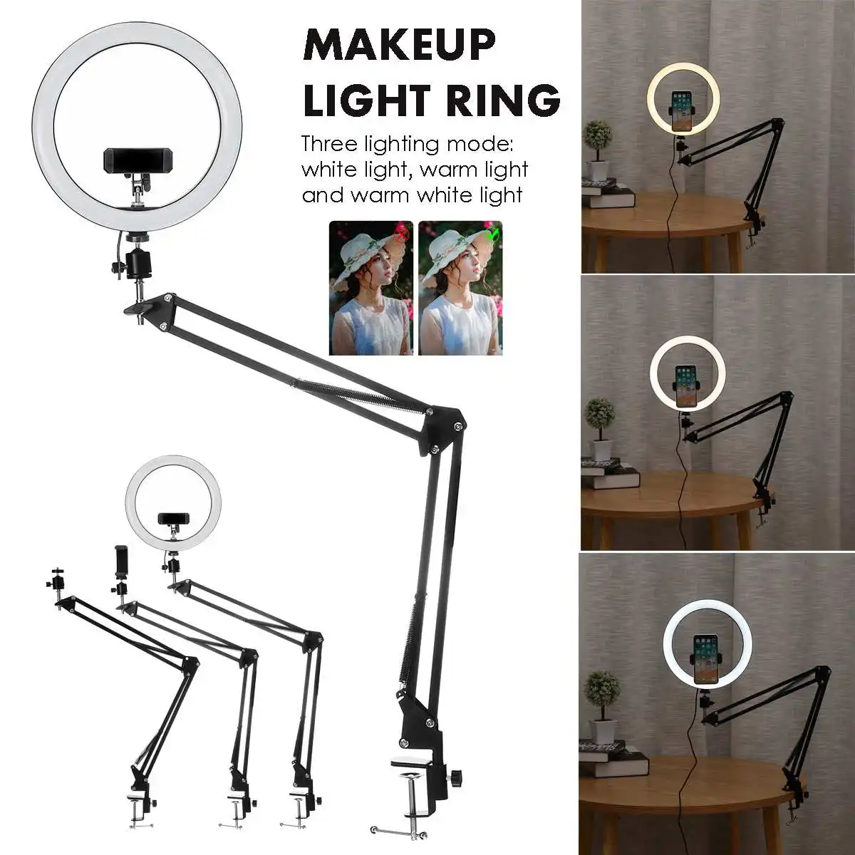 Mobile Phone Tablet Stand Holder 360 Degree Long Arm Lazy Bed Desk Mount Support For iPad With LED Ring Light | Компьютеры и офис