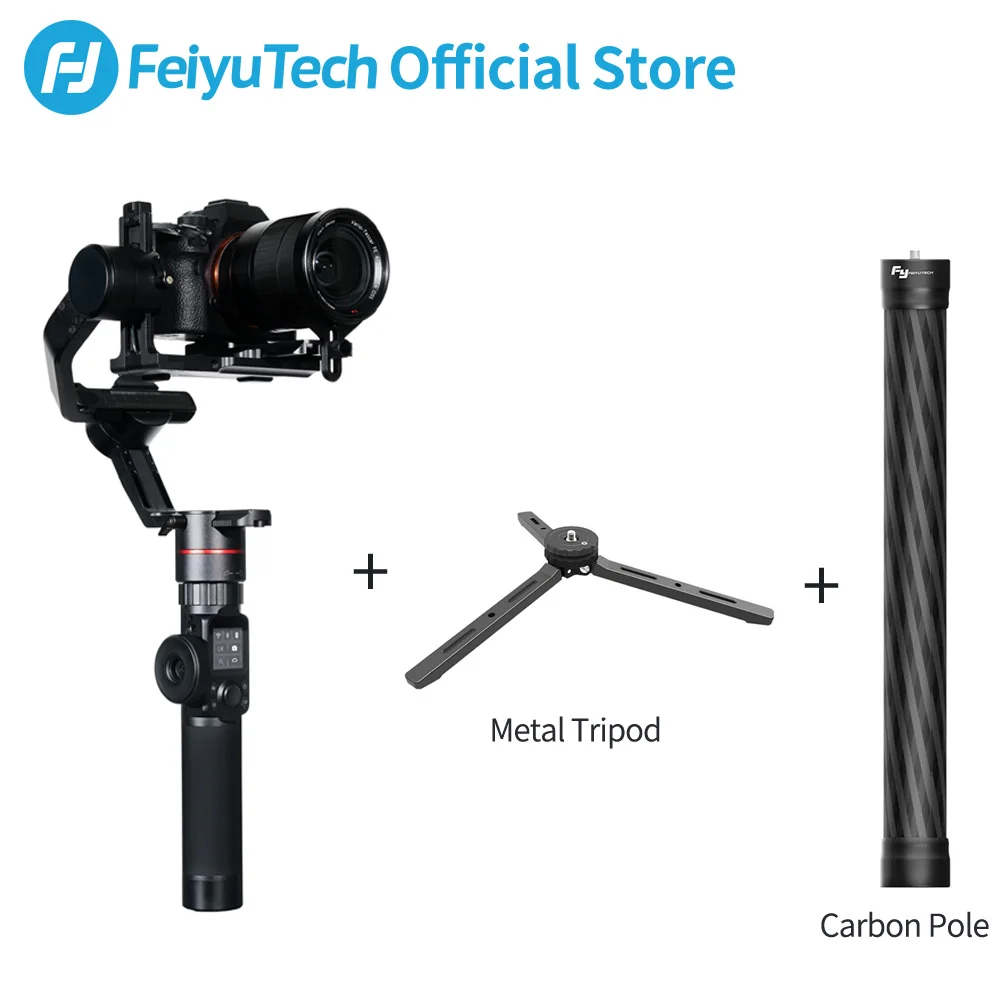 FeiyuTech AK2000 3-Axis DSLR камера стабилизатор штатив фоллоу фокус для sony Canon 5D Panasonic GH5/GH5S Nikon D850 2,8 кг Полезная нагрузка - Цвет: with carbon pole