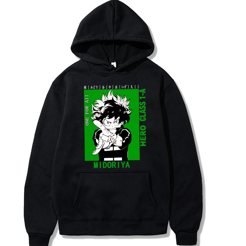 

Manga My Hero Academia Midoriya Izuku Anime Hoodie Japanese Man Boku Hooded Streetwear Casual Sweatshirt Men Sudaderas Pullover