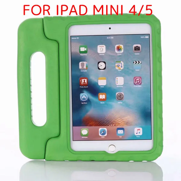 Mini 45 Green Fundas для IPad Mini 4 чехол для детей роскошный EVA пены Стенд противоударный чехол для Apple IPad Mini 5 1 2 3 retina с ручкой - Цвет: Mini 45 Green