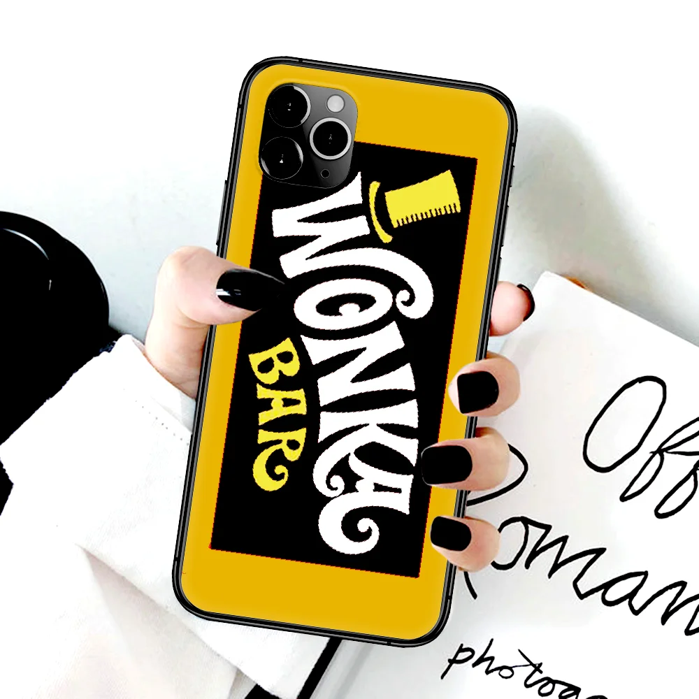 

Chocolate Bar Willy Wonka Phone Case For Iphone 4 4s 5 5S SE 5C 6 6S 7 8 Plus X XS XR 11 12 Mini Pro Max 2020 black Shell Pretty