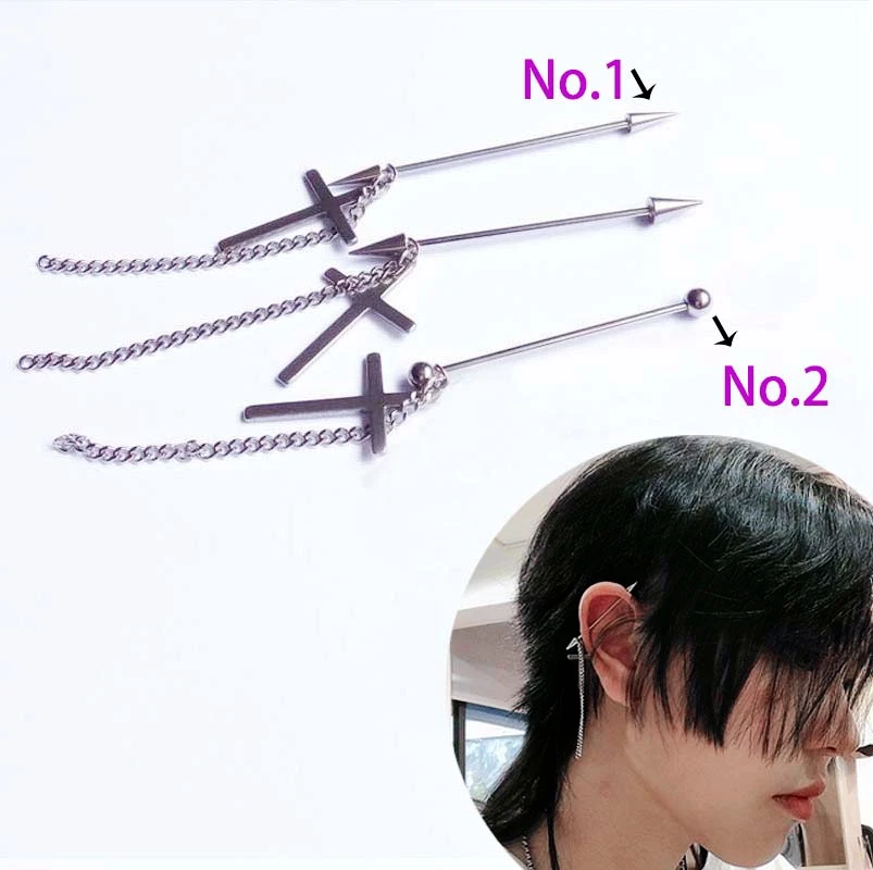 

Industrial Piercing Studs Helix Earrings Barbell 14g 16g Gauge Ear Pierc Stainless Steel Cartilage Pircing Dangle Body Jewelry