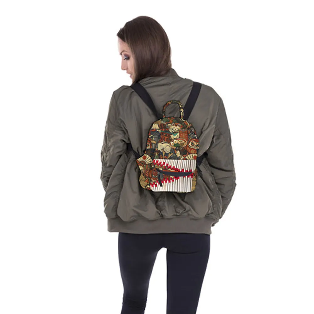 Fashion Print Backpack Cat Japanese School Bag For Girl And Boys Mini Backpack For Teenager Cute Owl Outdoor Women Backpack