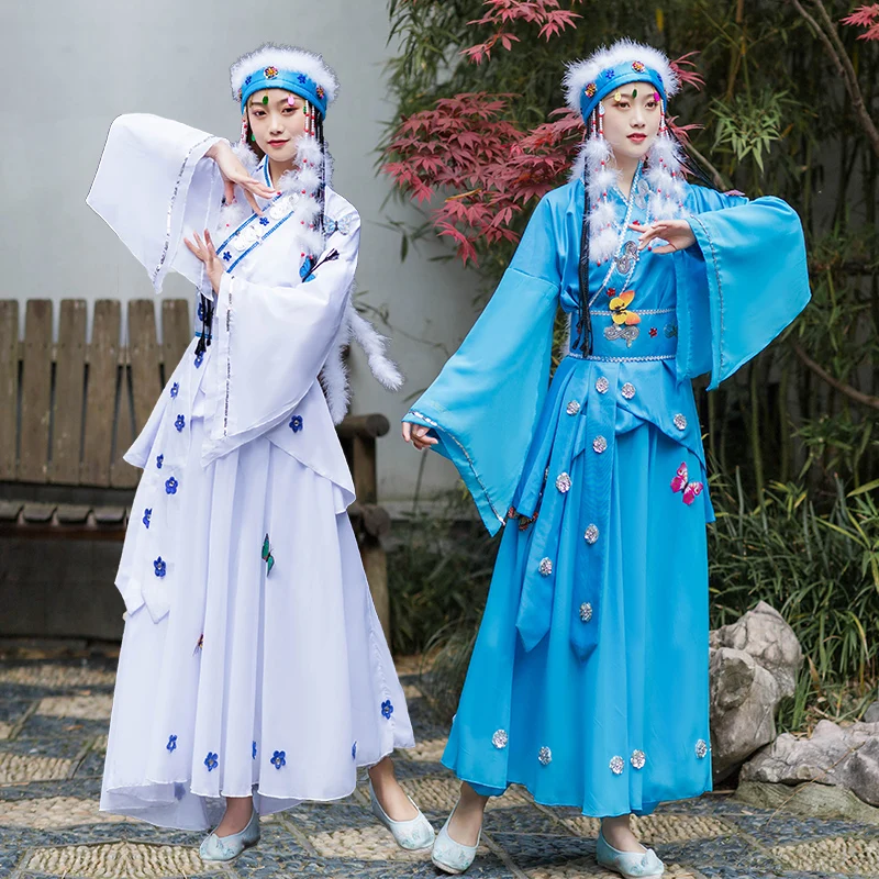 

Film Television Ancient Dresses Huanzhu Gege Xiangfei Costume Fragrance Female Mongolian White Hanfu Floating Fairy