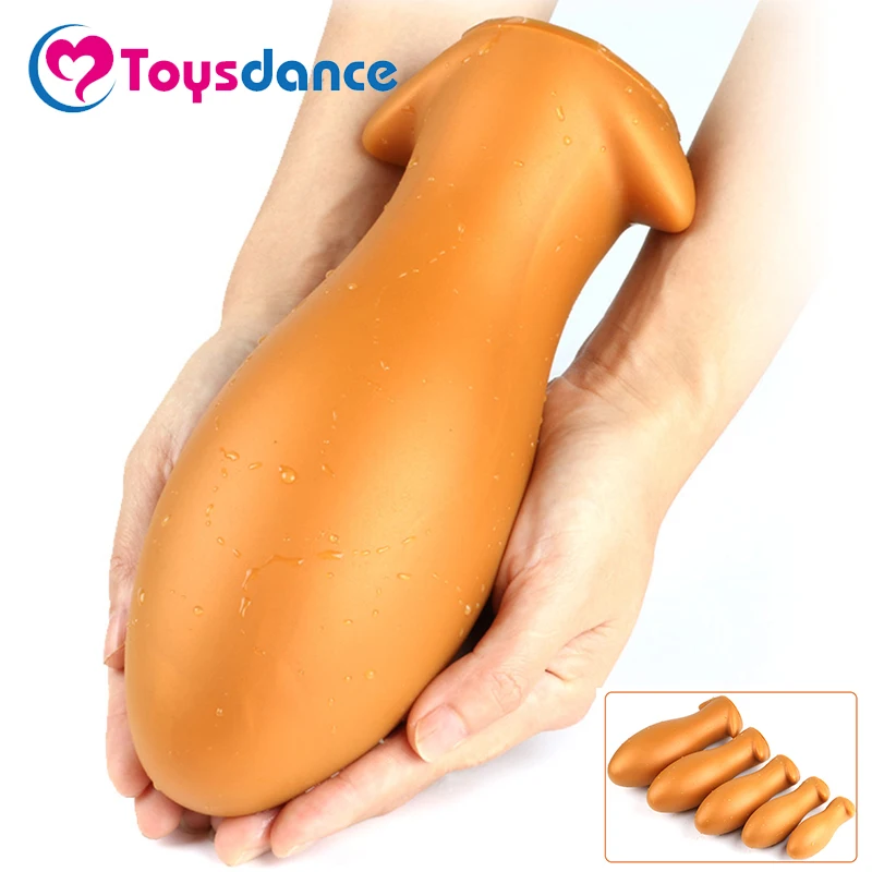 Анальная пробка Dragon Egg огромная для взрослых жидкий силикон игрушка анального