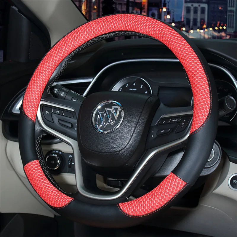 Кожаный чехол рулевого колеса автомобиля для женщин и мужчин универсальный 15