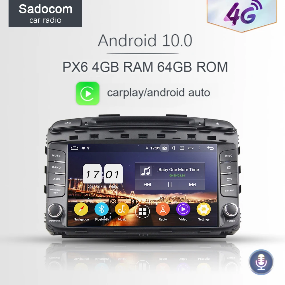 720P PX6 DSP IPS 9 &quot2 din Android 10 0 8 Core 4 Гб + 64 автомобильный DVD плеер GPS RDS Авторадио 5 для kia