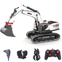 hui na 114 22ch 2 4g rc alloy excavator model 4 in 1 crusher construction vehicles toys children educational toys birthday gift