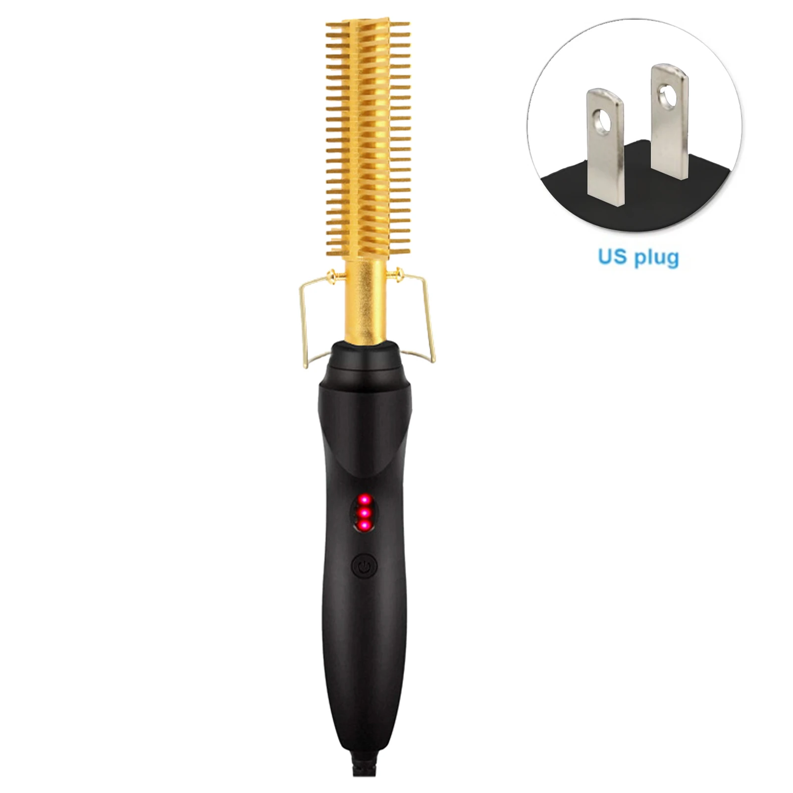 

Brush Styling Comb Ceramic Heating Curling Tools Dry Wet Multifunctional Hair Straightener Salon Electric Temperature Setting