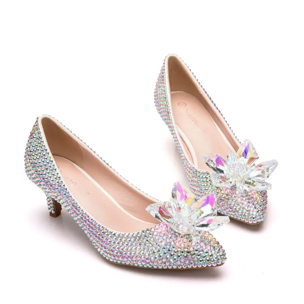 Свадебная обувь с кристаллами королевы женские летние туфли лодочки для невесты