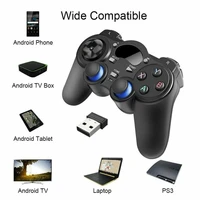2 4g wireless game controller joystick with micro usb otg adapter for android smart tv box for computer pc laptop ps3 gamepad
