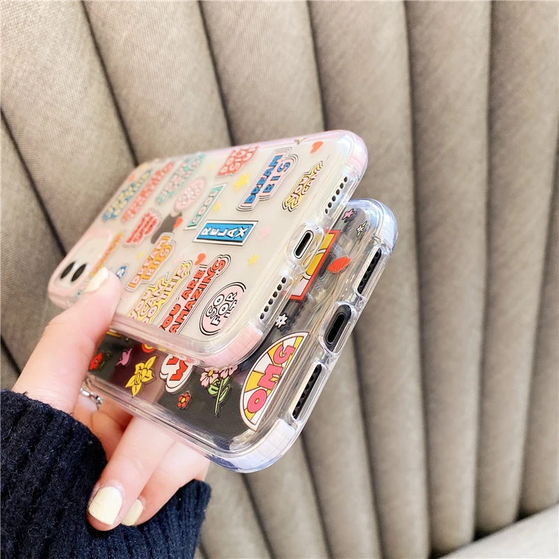 

Cute Fashion English Style Shockproof TPU Phone Case For iPhone 12 11 PRO MAX XS X XR SE 8 7 6 PLUS 6S Coque Funda