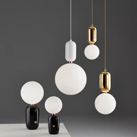 nordic glass ball pendant lights creative exclamation point hanging lamp for bedroom living room decor restaurant light fixtures