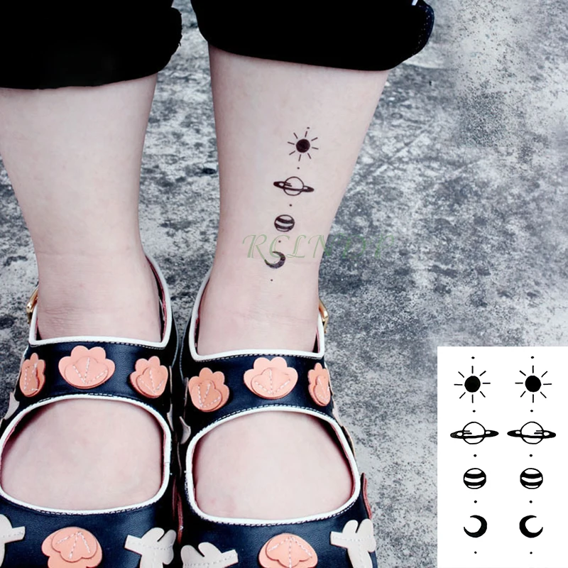 Waterproof Temporary Tattoo Sticker sun moon planet tatto flash tatoo fake tattoos for kids men women | Красота и здоровье
