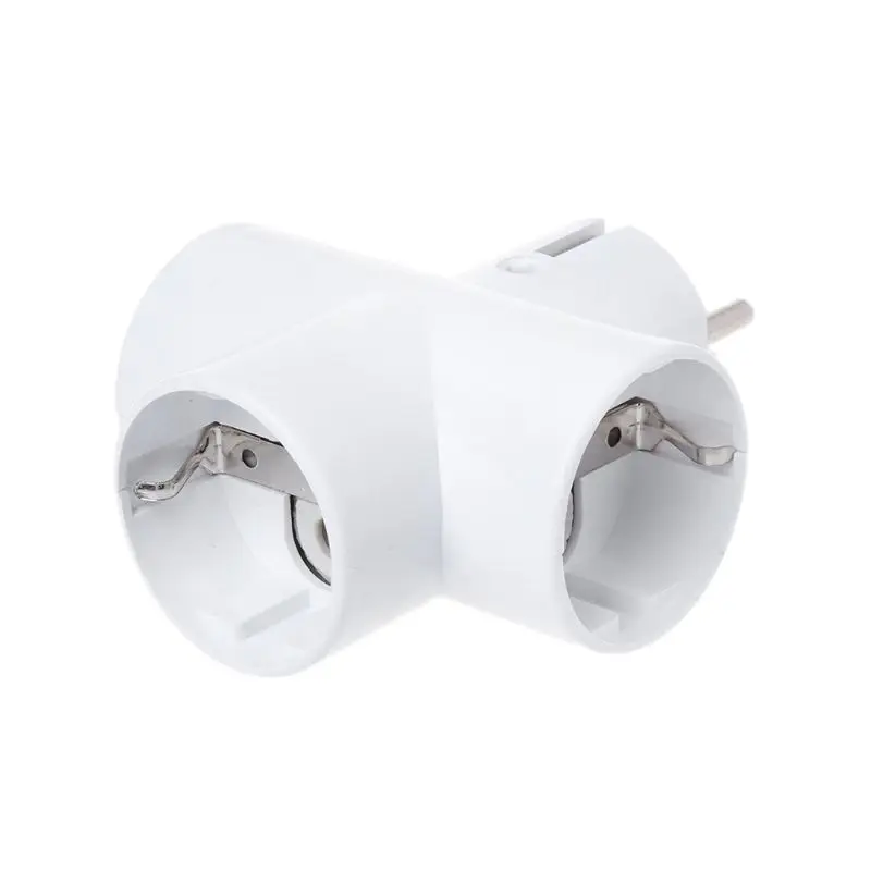 

EU Standard Convert Socket With 3 Outlets Ceramics Travel Power Adaptor