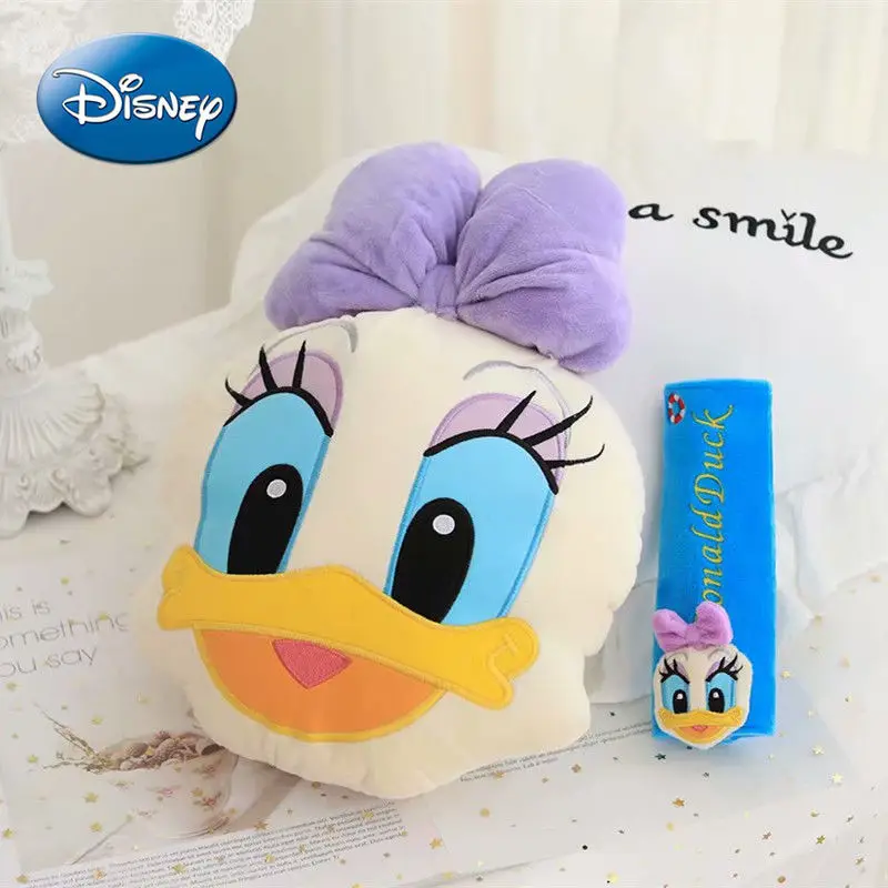 

Disney Cartoon Donald Duck Daisy Plush Car Headrest Shoulder Belt Seat Belt Car Neck Pillow Cute Car Accessories