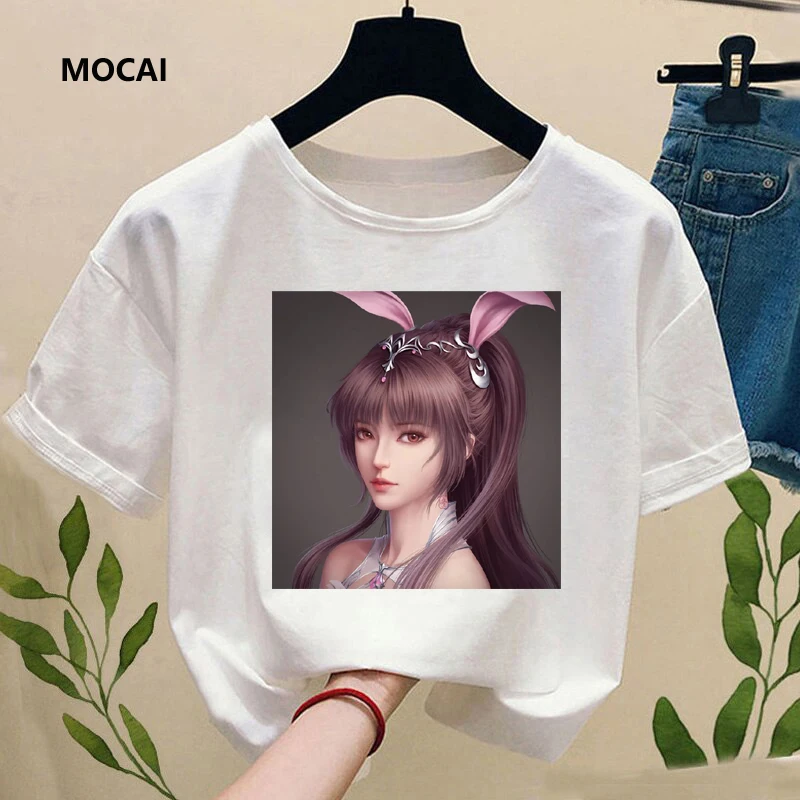 

Summer 2021 China style Douro mainland animation graphic printing lovers street loose Tshirt fashion students cute short sleeves