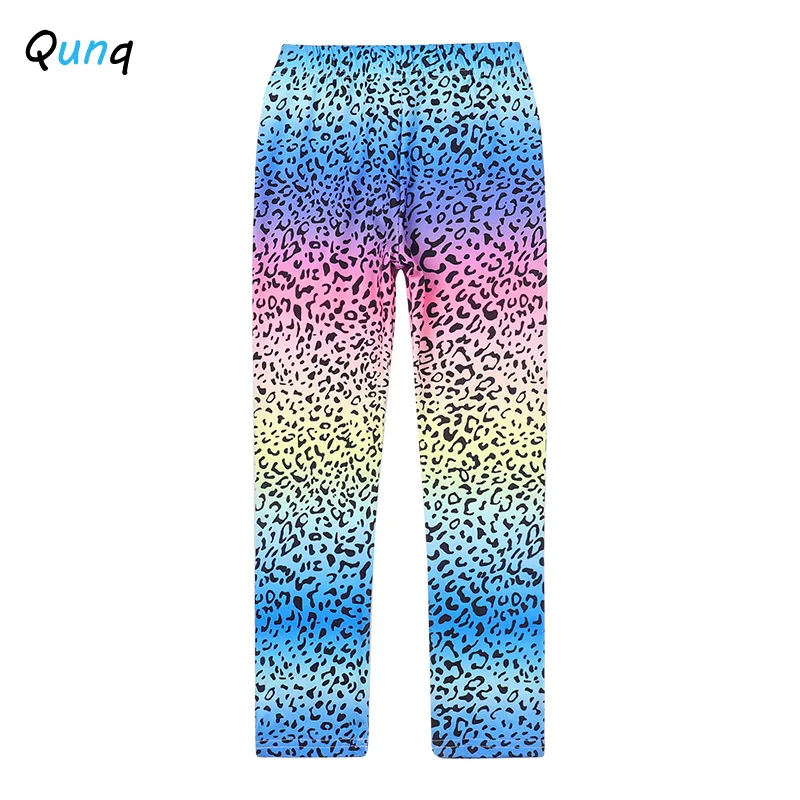 

Детские леопардовые брюки Qunq, облегающие леггинсы с эластичным поясом для девочек 3, 4, 5, 6, 7, 8, 9, 10, 11, 12 лет, 2021