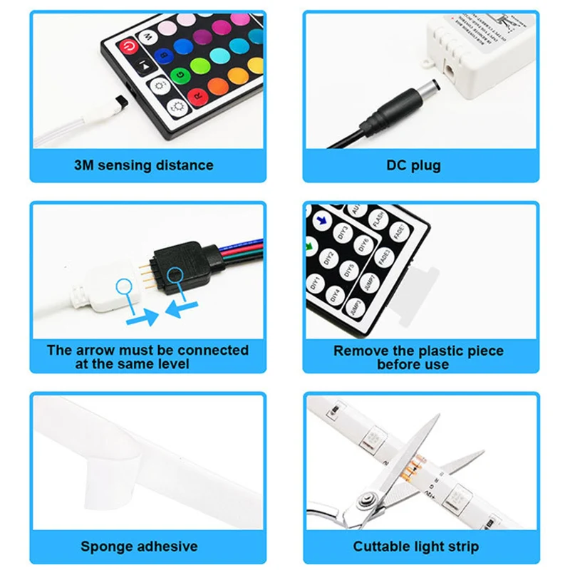 

Newly RGB LED Strip Light Flexible Waterproof Remote Control Colorful Decorative Lamp XSD88