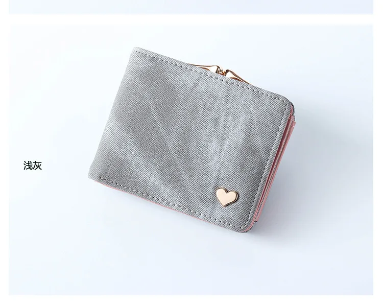 Women Small Clutch Wallet MultiFunction Change Purses Heart Decoration Big Capacity Wallets Cute Card Holder Money Bag