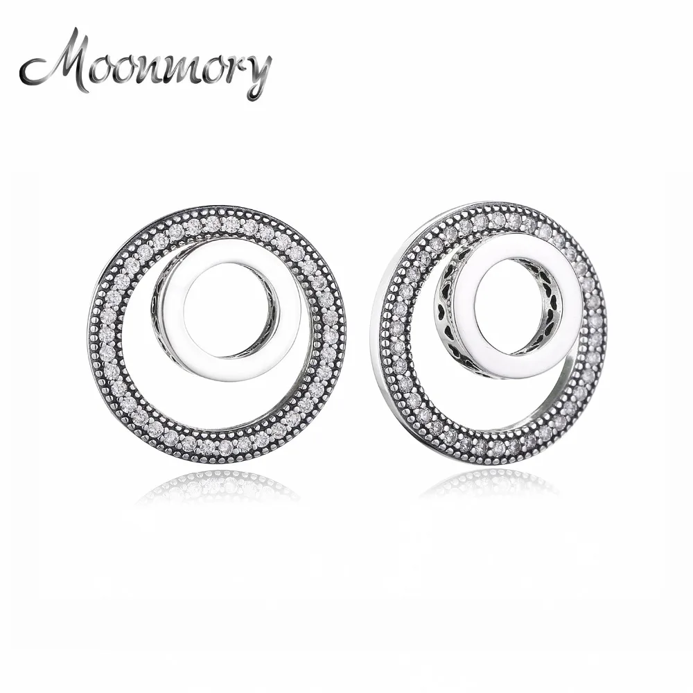 Женские свадебные серьги Moonmory 100% оригинал серебро 925 пробы осень