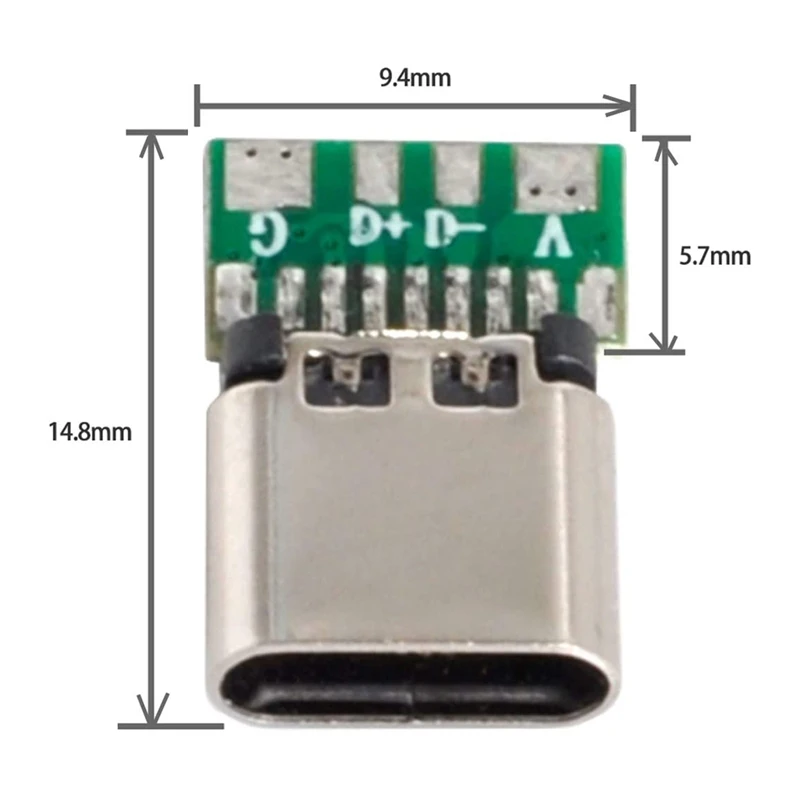 10 шт. 4-контактный разъем типа C USB гнездовой SMT Тип с корпусом для ПК платы кабеля OD