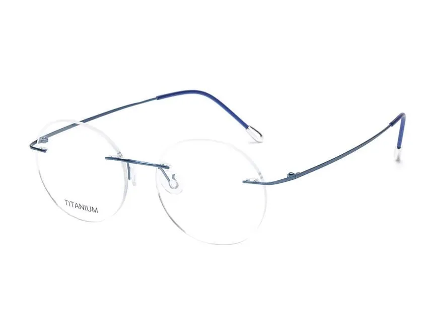 

Round Frame Unisex Rimless Pure Titanium Myopia Eyeglasses Frame Brand Design Clear Lens Goggle Optical Eyewear Spectacle