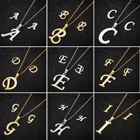 yiustar stainless steel pendent necklaces name letter earrings for women girls kids alphabet initials collares gifts
