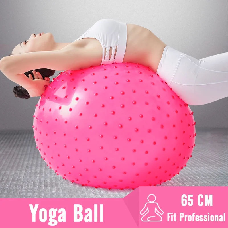 

Professional 65CM Point Message Yoga Ball Fitness Gym Balance Exercise Pilates Workout Barbed Bola Anti-Slip Free Air Pump