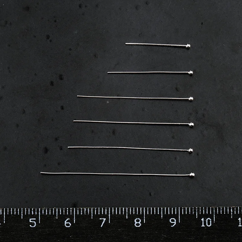 Круглые булавки с шариками из серебра 925 пробы 5 шт./лот длина 20 25 30 35 40 45 мм иглы для